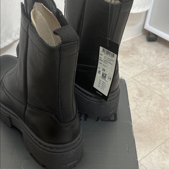 G-Star Black Leather Zipper Boots - Picture 9 of 9